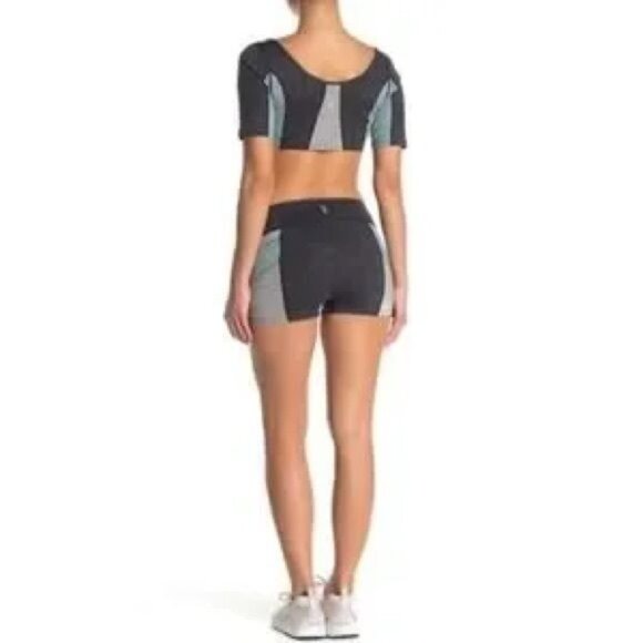 NWT Free People Movement Blue & Red Color Block 2 Piece Set Top & Shorts - Picture 11 of 12